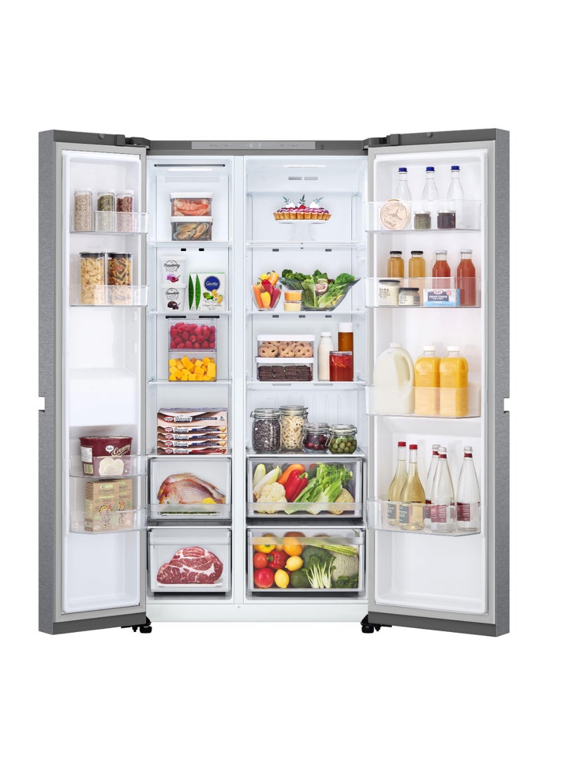 إل جي SBS Refrigerator 14.9Cuft Freezer 8.3Cuft Smart Inverter LS25CBBDIK PCM Silver  - Image 3