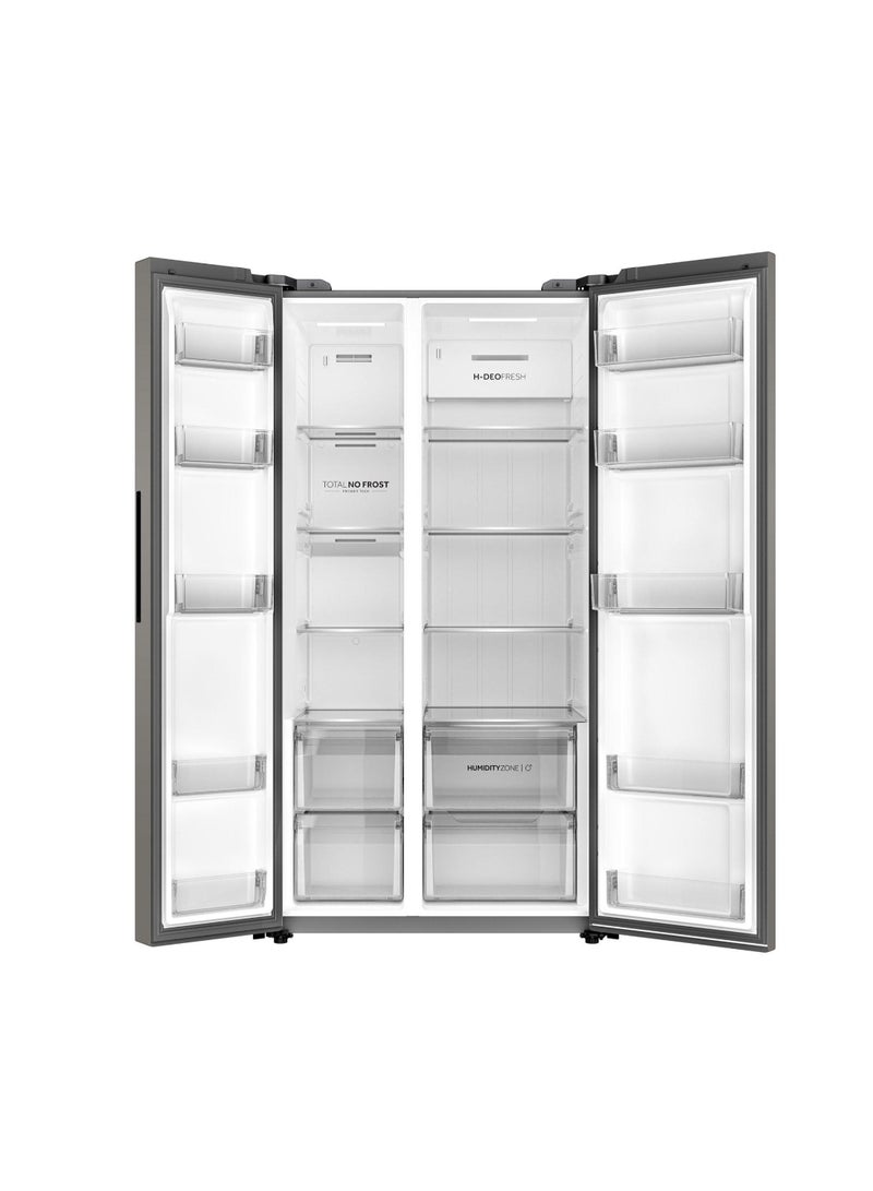 هاير Side by Side Refrigerator 137Cuft Freezer 75Cuft HRF-768SS Gray  - Image 4