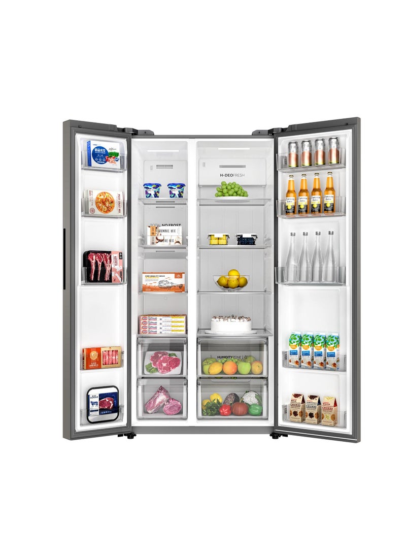 هاير Side by Side Refrigerator 137Cuft Freezer 75Cuft HRF-768SS Gray  - Image 5