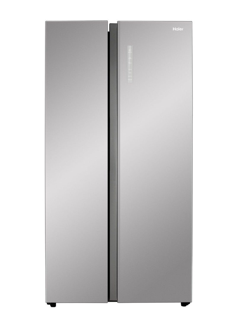 هاير Side by Side Refrigerator 13.7Cuft Freezer 7.5Cuft HRF-768DP Silver  - Image 1