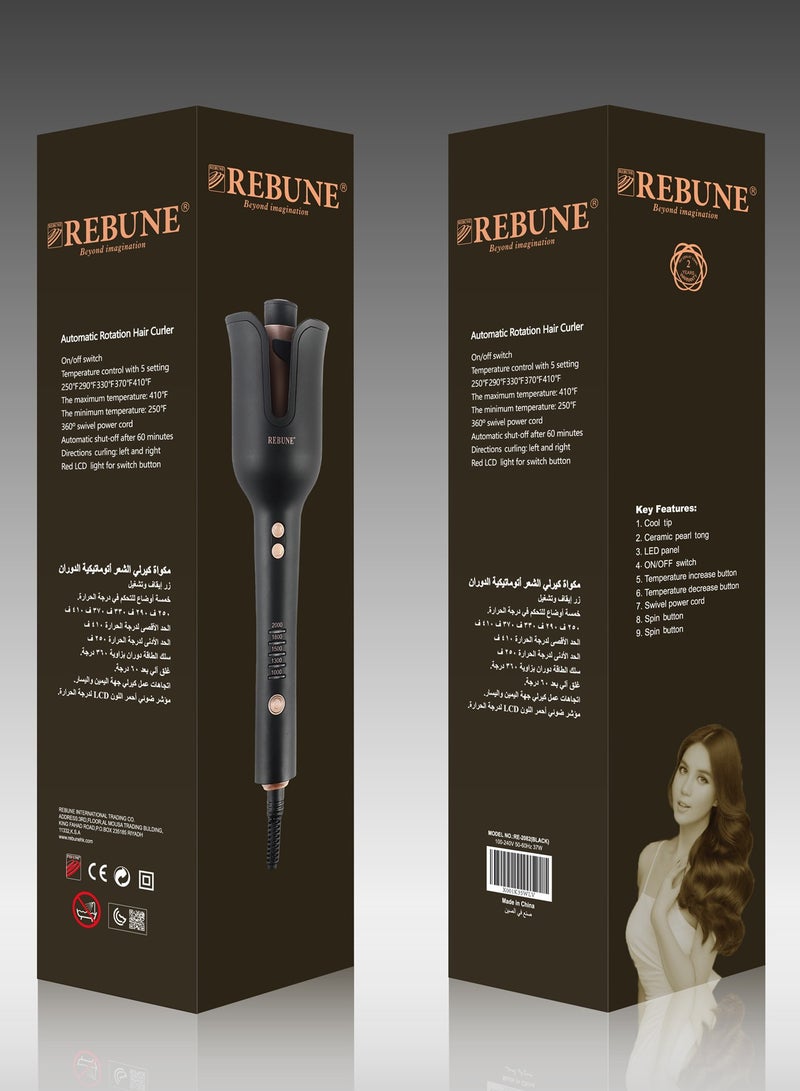 REBUNE Original RE-2082 Automatic Rotation Hair Curler Fast Heating 5 Temperatures & 2 Directions for All Hair  - Image 5