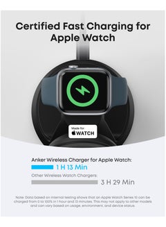 آنكر MagGo Magnetic Wireless Charger (Dock Stand), 3-in-1 Qi2 Certified 15W MagSafe Compatible Wireless Charger, For iPhone 16/15/14/13/12 Series, Apple Watch, AirPods Pro, and More (Adapter Included Black  - Image 4