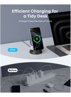 آنكر MagGo Magnetic Wireless Charger (Dock Stand), 3-in-1 Qi2 Certified 15W MagSafe Compatible Wireless Charger, For iPhone 16/15/14/13/12 Series, Apple Watch, AirPods Pro, and More (Adapter Included Black  - Image 5