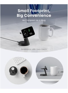آنكر MagGo Magnetic Wireless Charger (Dock Stand), 3-in-1 Qi2 Certified 15W MagSafe Compatible Wireless Charger, For iPhone 16/15/14/13/12 Series, Apple Watch, AirPods Pro, and More (Adapter Included Black  - Image 3