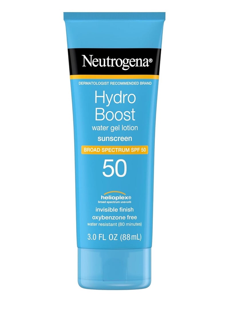 نيوتروجينا Hydro Boost Moisturizing Water Gel Sunscreen Lotion with Broad Spectrum SPF 50, Water-Resistant & Non-Greasy Hydrating Sunscreen Lotion, Oil-Free 3 fl. ozFluid Ounce - Image 1