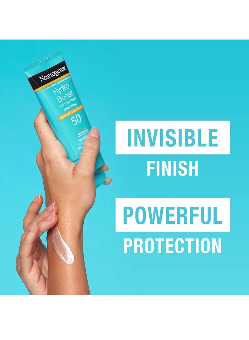 نيوتروجينا Hydro Boost Moisturizing Water Gel Sunscreen Lotion with Broad Spectrum SPF 50, Water-Resistant & Non-Greasy Hydrating Sunscreen Lotion, Oil-Free 3 fl. ozFluid Ounce - Image 2