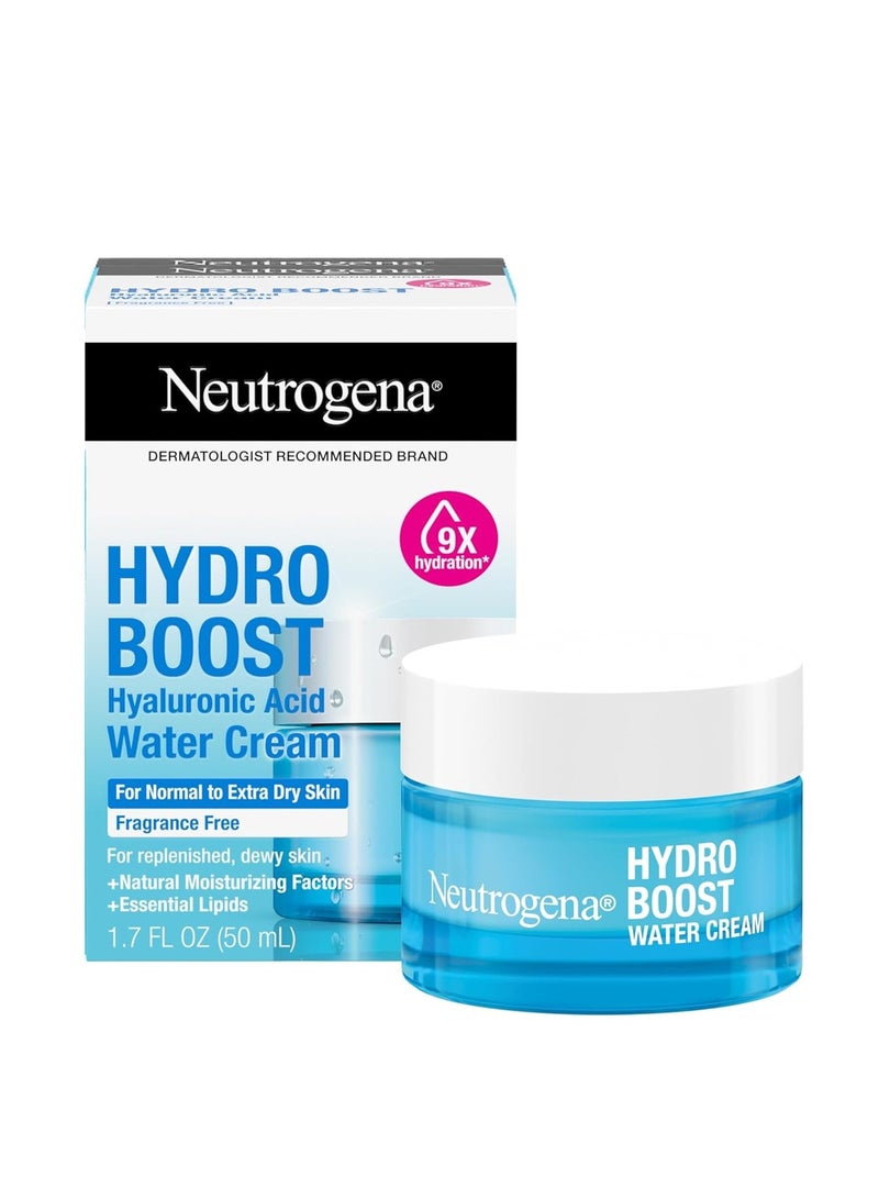 Neutrogena Hydro Boost Skincare Set, Hydro Boost Fragrance Free Water Cream Face Moisturizer, 1.7 fl oz, & Trial Size Hydro Boost Fragrance Free Hydrating Gel Facial Cleanser 1.7 fl ozFluid Ounce - Image 1