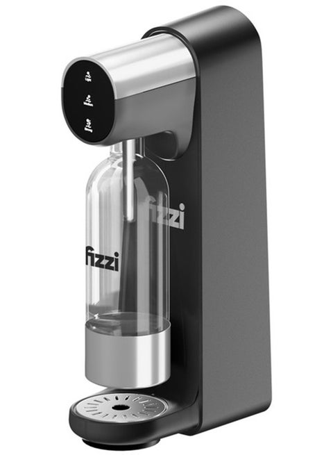 Fizzi Soda Maker, Fully Automated 3 Fizz Levels, Smart Lock System, 1L Carbonated Bottle, Sparkling Soda Maker,60L CO2 cylinder Not Included, 2 Year Warranty FSM100 Black