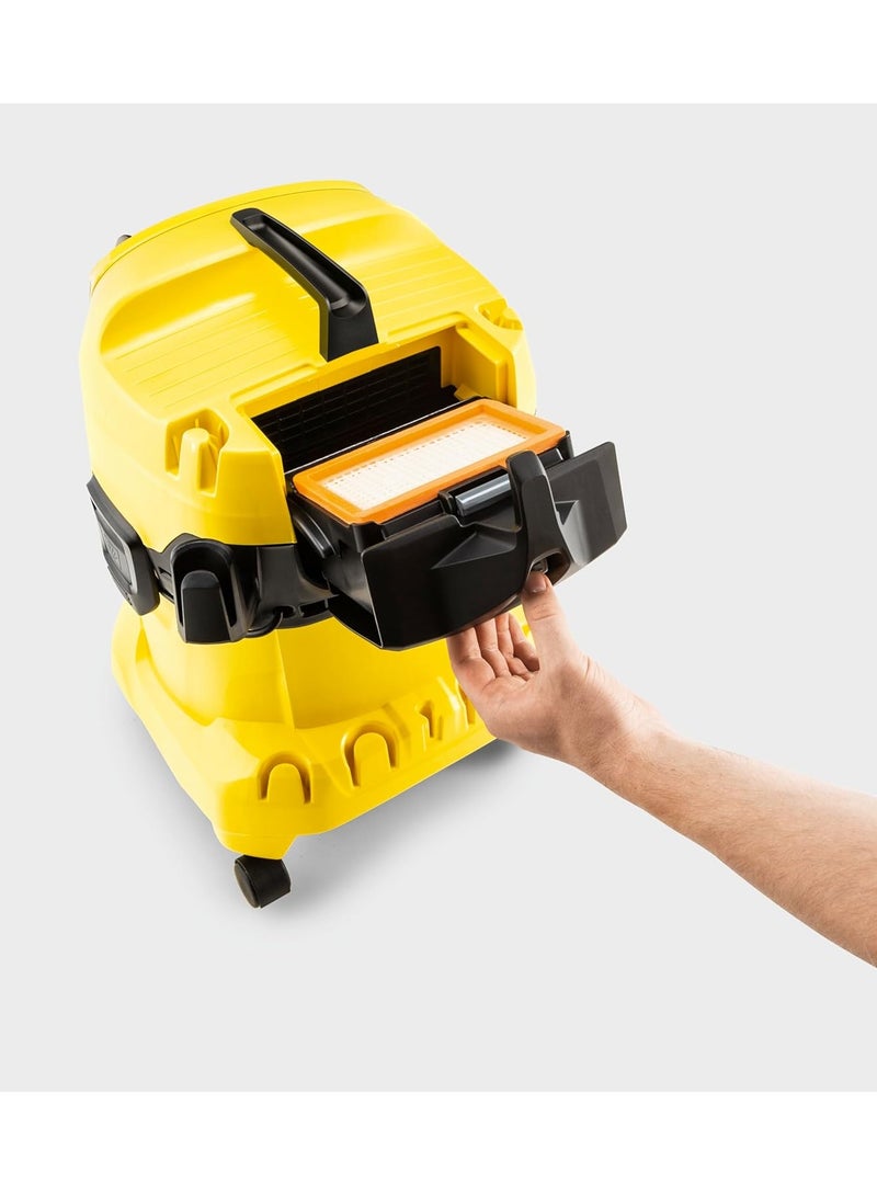 كارشر 1.628-209.0 - WD 4 V-20/5/22 - Wet and dry vacuum cleaner 1000 W WD4 Yellow  - Image 4