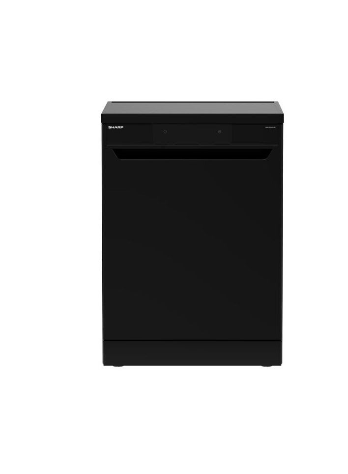 شارب Dishwasher 14 Person 60 cm Inverter Digital 10 Programs - 14 L QW-V1014A-BK Black 