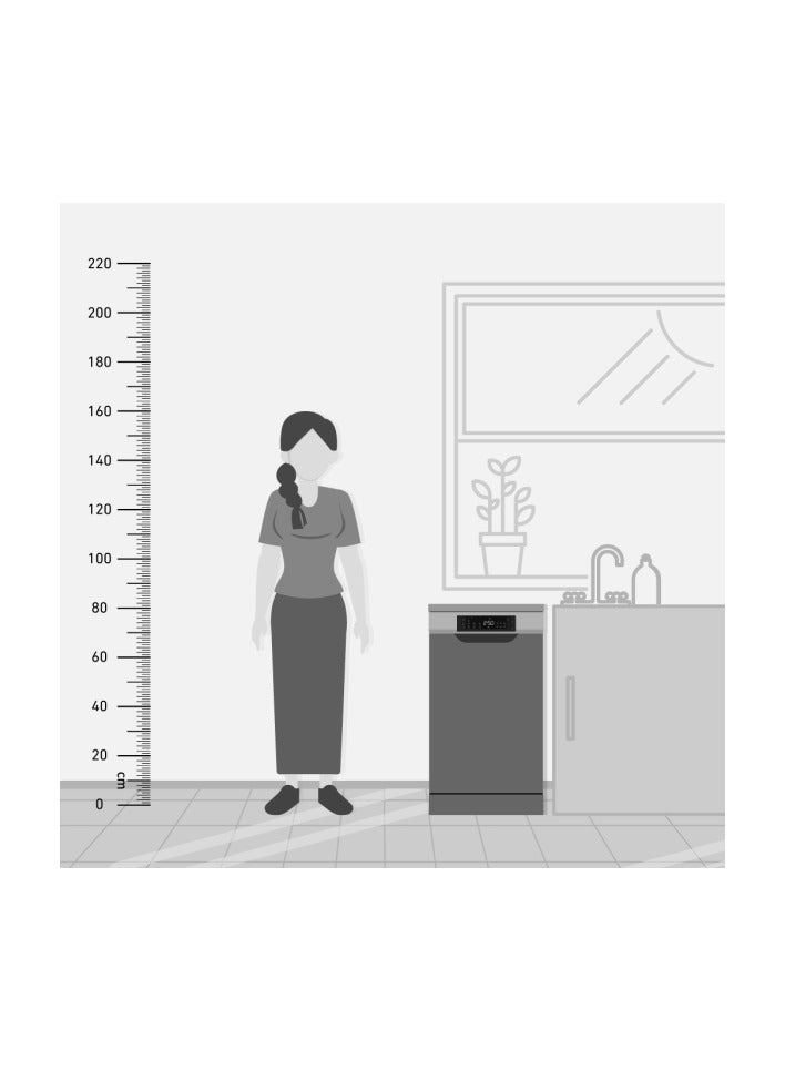 SHARP Dishwasher 10 Person 45 cm Digit 6 Programs 10 L QW-V610-BK Black  - Image 3