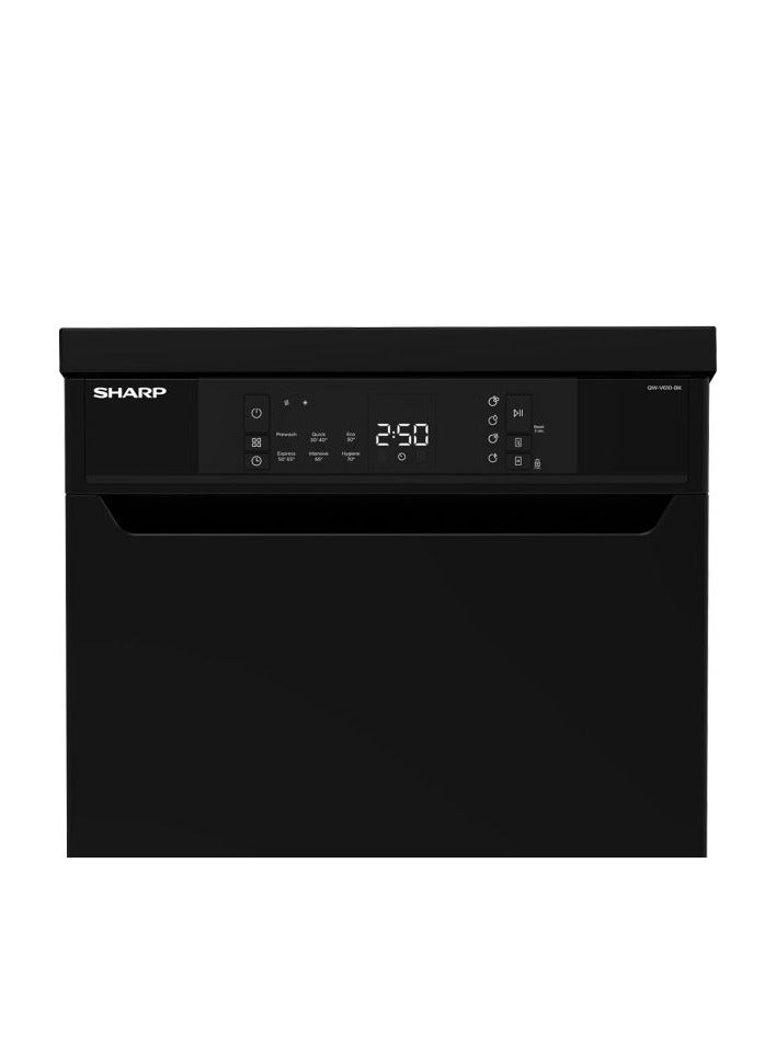 SHARP Dishwasher 10 Person 45 cm Digit 6 Programs 10 L QW-V610-BK Black  - Image 2