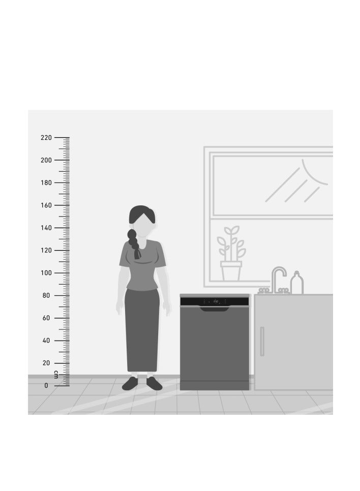شارب Dishwasher 15 Person 60 cm Inverter Digital 10 Programs Stainless 15 L QW-V1015A-SS Silver  - Image 3