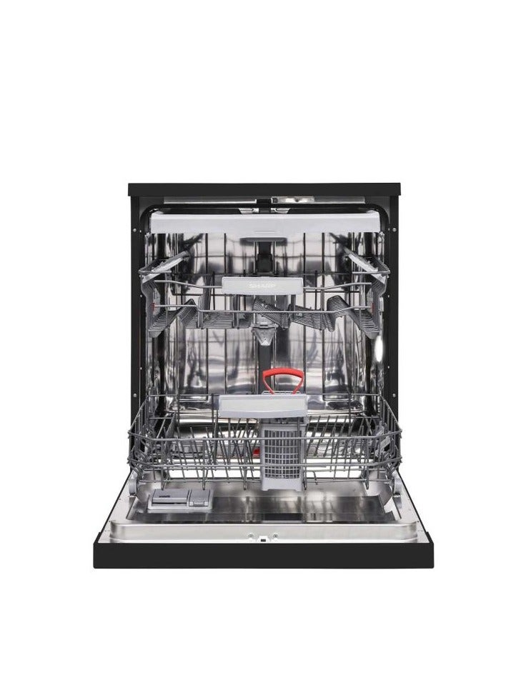 SHARP - Dishwasher 15 Person 60 cm Inverter Digital 10 Programs 15 L QW-V1015A-BK Black - Image 1