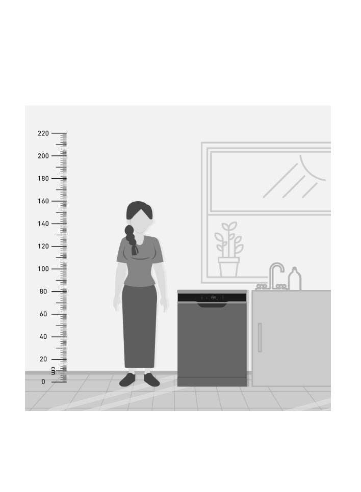SHARP - Dishwasher 15 Person 60 cm Inverter Digital 10 Programs 15 L QW-V1015A-BK Black - Image 1