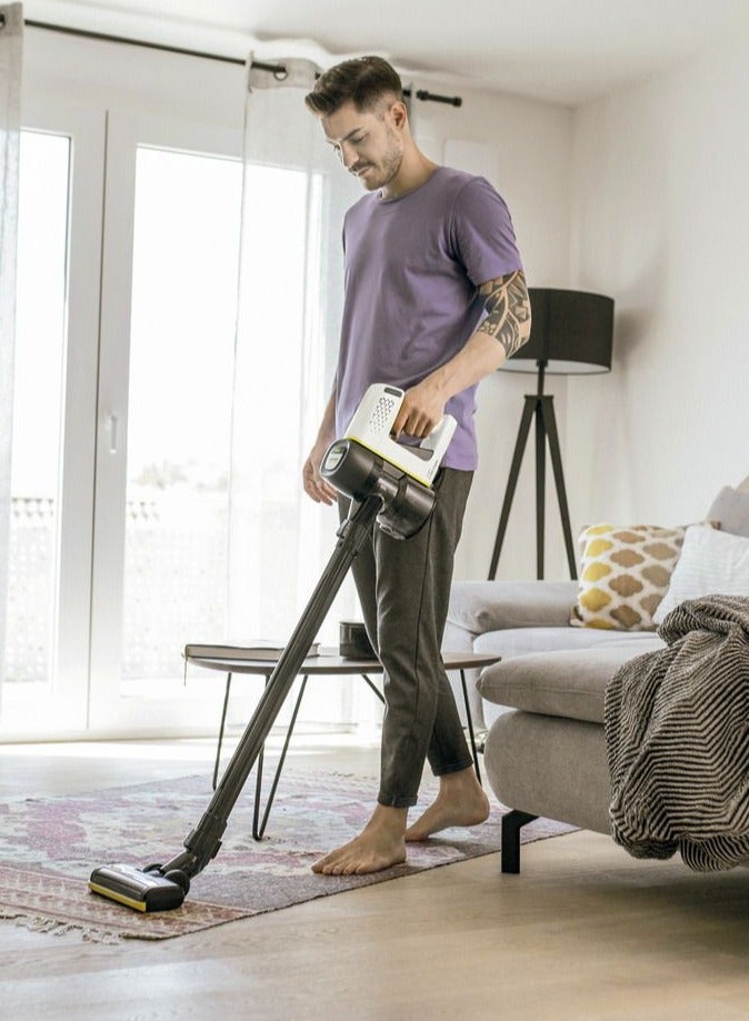 كارشر VC 4 Cordless myHome Vacuum Cleaner, 650ml Capacity, Powerful Suction for Home Cleaning, Bagless Filter System, White & Black 250 W VC4 Black - Image 2