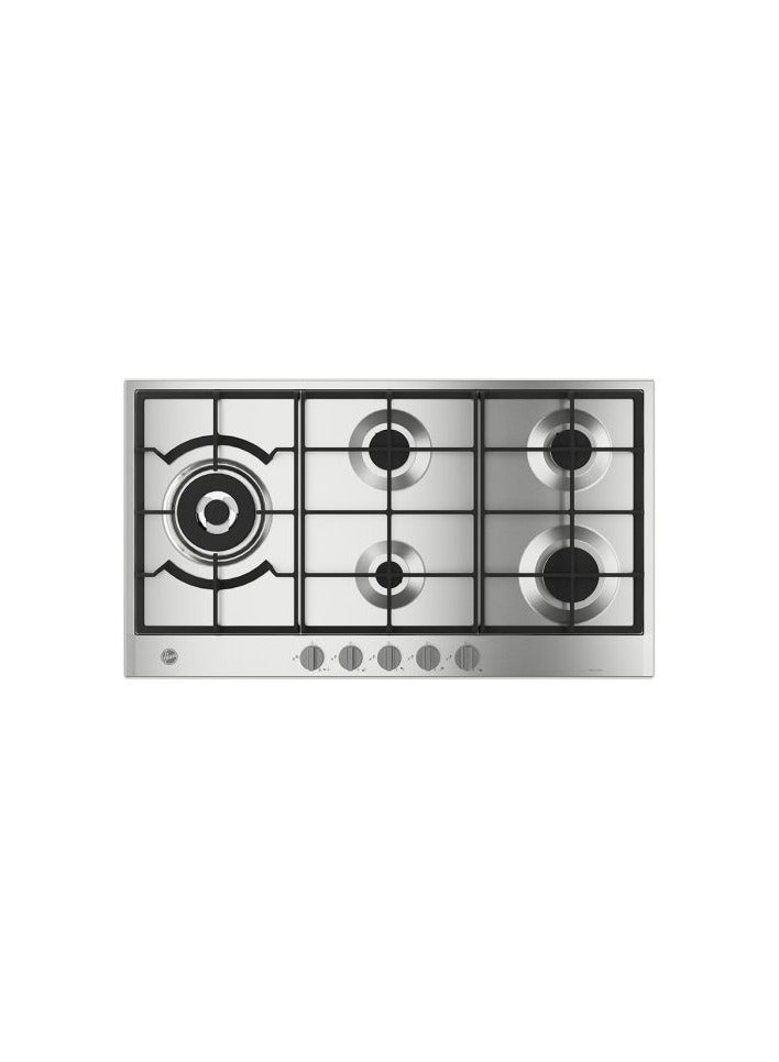 هوفر Built-In Hob 90 x 60 - 5 Gas Burners Stainless - HVG9WL4K3X EGY Silver