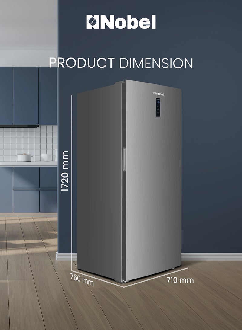 نوبل - 700L Gross Capacity, 439L Net Capacity Upright Freezer – No Frost Cooling, and Convertible Function, Single-door design, 16kg/24h freezing capacity - 700 L 180 W NR775 Silver - Image 1
