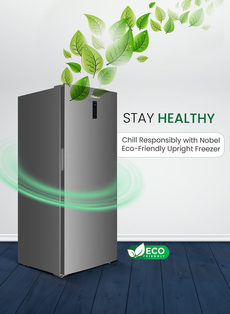 نوبل - 700L Gross Capacity, 439L Net Capacity Upright Freezer – No Frost Cooling, and Convertible Function, Single-door design, 16kg/24h freezing capacity - 700 L 180 W NR775 Silver - Image 1