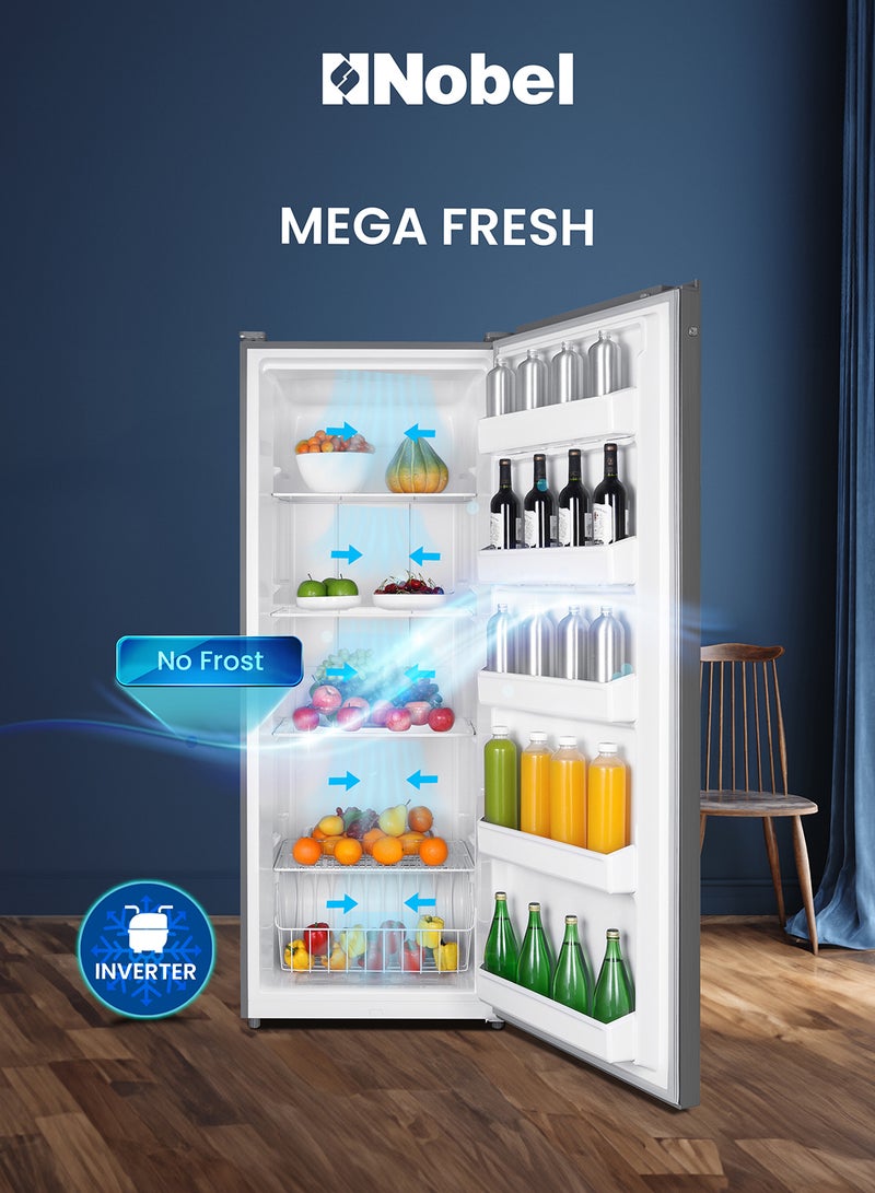 نوبل - 700L Gross Capacity, 439L Net Capacity Upright Freezer – No Frost Cooling, and Convertible Function, Single-door design, 16kg/24h freezing capacity - 700 L 180 W NR775 Silver - Image 1