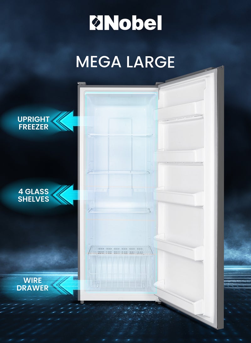نوبل - 700L Gross Capacity, 439L Net Capacity Upright Freezer – No Frost Cooling, and Convertible Function, Single-door design, 16kg/24h freezing capacity - 700 L 180 W NR775 Silver - Image 1