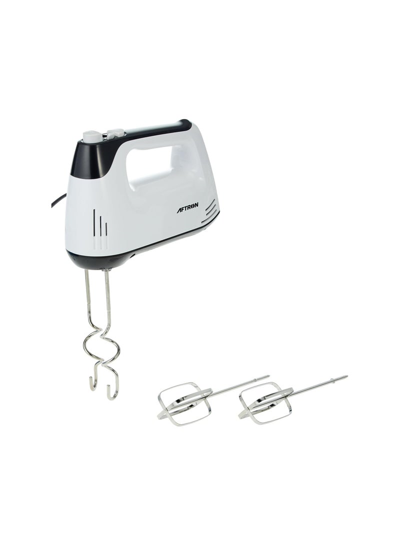 أفترون خلاط يدوي 300 واط 5 سرعات مع وظيفة توربو خفاقة من الفولاذ المقاوم للصدأ مع خطافات العجين - Image 1
