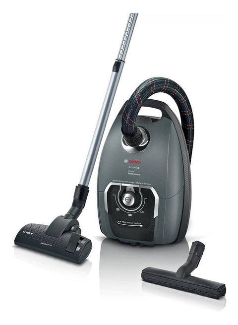 Bosch Serie | 8 Bagged Vacuum Cleaner,4 Long-life Metal Castoring Wheels, 1700 W Power, XXL Bag Capacity, 15m Operation Radius, 74 dB Noise Level, Gray | BGL8PRO5 1700 W BGL8PRO5 grey