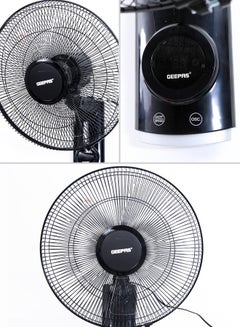 جيباس 16 Inch Wall Fan With Remote Control,3 Speed Options, 5 Pcs AS Blade, 12 Hours Timer Wide Oscillation and Oveheat Protection Durable Metal Grill 60 W GF9479N Black  - Image 4