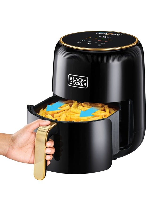 بلاك اند ديكر قلاية هوائية رقمية 8 في 1، سلة غير لاصقة سعة 4.5 لتر، 1500 واط، تقنية الهواء السريع، شاشة تعمل باللمس LED، مؤقت تأخير لمدة 24 ساعة، إيقاف تلقائي للسلامة، سلة آمنة للغسل في غسالة الصحون - Image 4