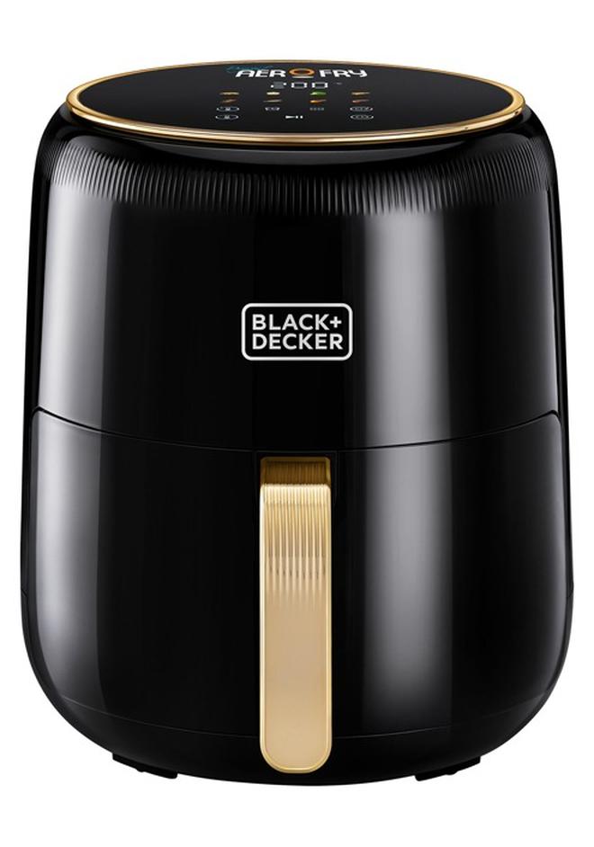 بلاك اند ديكر قلاية هوائية رقمية 8 في 1، سلة غير لاصقة سعة 4.5 لتر، 1500 واط، تقنية الهواء السريع، شاشة تعمل باللمس LED، مؤقت تأخير لمدة 24 ساعة، إيقاف تلقائي للسلامة، سلة آمنة للغسل في غسالة الصحون - Image 1