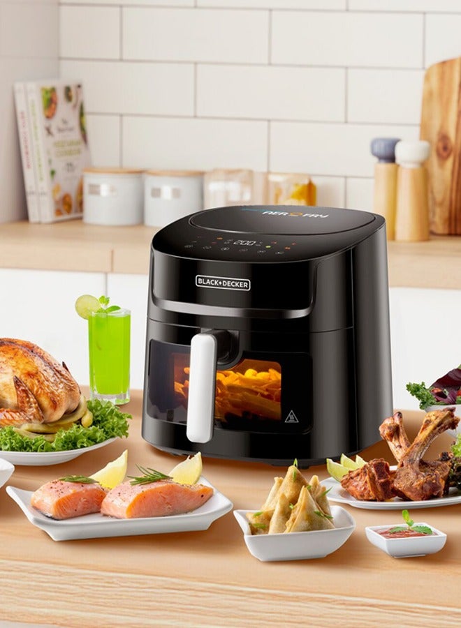 بلاك اند ديكر 8-In-1 Digital Air Fryer With Window, 7.2L Large Capacity, 1800W, Rapid Air Technology, LED Touch Display, Dehydrate Function, Dishwasher Safe Basket, Cool-Touch Handle 7.2 L 1800 W AF7210-B5 Black  - Image 5