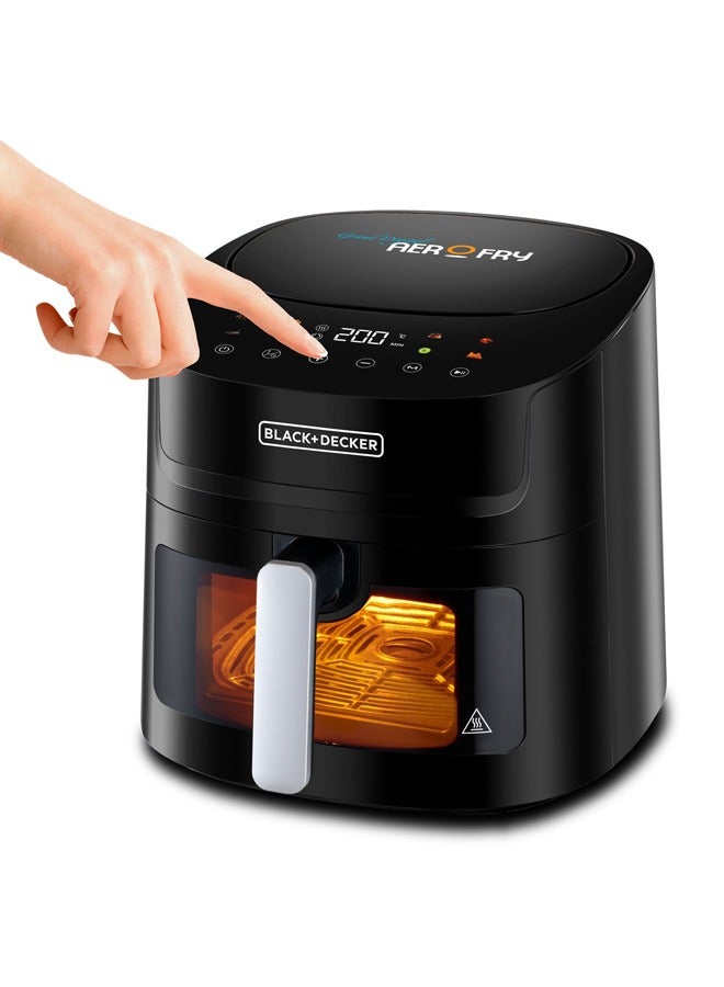 بلاك اند ديكر 8-In-1 Digital Air Fryer With Window, 7.2L Large Capacity, 1800W, Rapid Air Technology, LED Touch Display, Dehydrate Function, Dishwasher Safe Basket, Cool-Touch Handle 7.2 L 1800 W AF7210-B5 Black  - Image 3