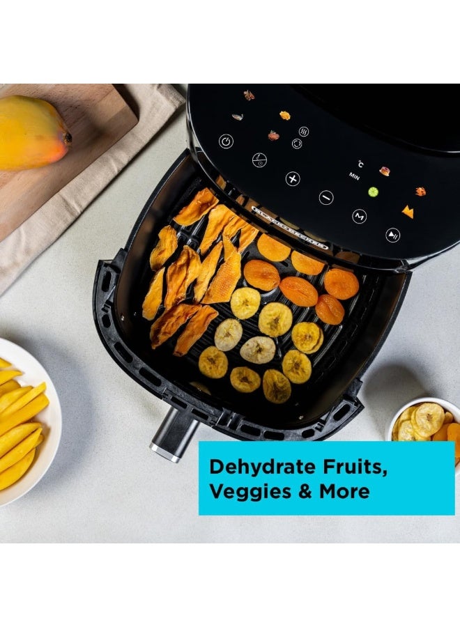 بلاك اند ديكر قلاية هوائية رقمية 8 في 1 مع نافذة، سعة كبيرة 7.2 لتر، 1800 واط، تقنية الهواء السريع، شاشة تعمل باللمس LED، وظيفة تجفيف، سلة آمنة للغسل في غسالة الصحون، مقبض بارد الملمس - Image 5