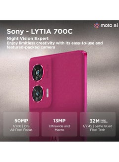 Motorola Edge 50 Fusion 5G, Dual SIM 12GB RAM, 512GB ROM, Hot pink - International version  - Image 2