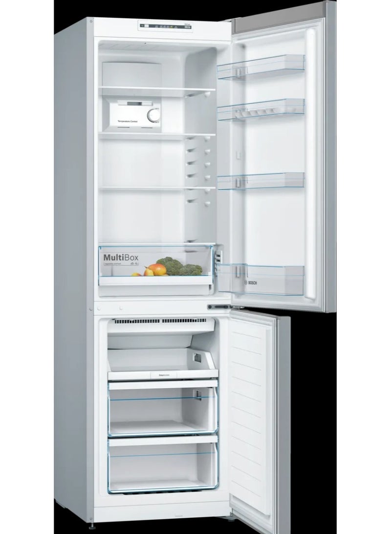 بوش Refrigerator No Frost 302 liter- Multi-Flow Air Tower - Series 2 Bottom Freezer KGN36NL30U silver - Image 2
