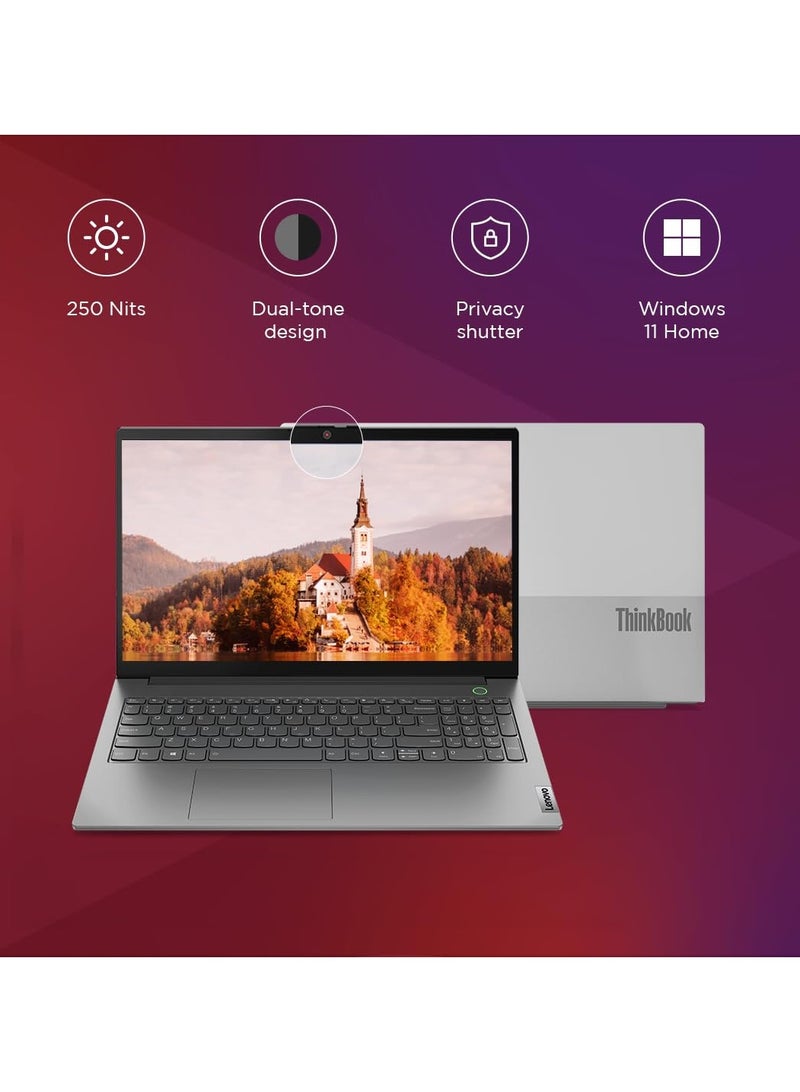 Lenovo - Think book 15 Laptop With 15.6-Inch FHD+ Touch screen Display, Intel Core i7-1255u Processor/16GB RAM/1TB SSD/Intel Iris XE Graphics/Windows 11 Pro English grey - Image 1