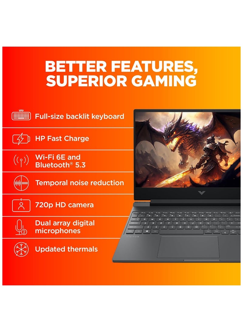 HP - Victus 15 Elite Laptop With 15.6-Inch FHD+ Display, AMD Ryzen 5 7535HS Processor/16GB RAM/1TB SSD/8AMD Radeon RX 6550M Graphics/Windows 11 English grey - Image 1