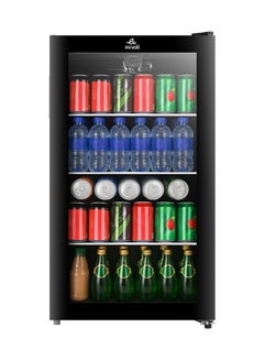 evvoli 99 Liters- Gross Volume Beverage Cooler having  See-through Glass Door, Adjustable Leg, Frost Type- Defrost 99 L 212 kW EVBCM-99B Black  - Image 1