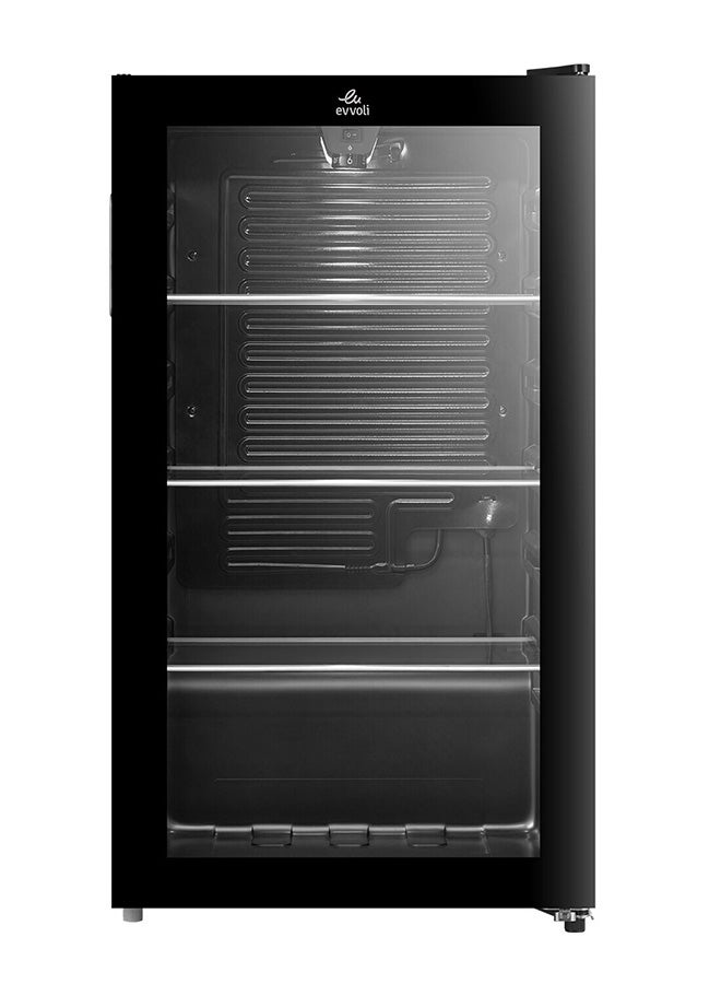 evvoli 99 Liters- Gross Volume Beverage Cooler having  See-through Glass Door, Adjustable Leg, Frost Type- Defrost 99 L 212 kW EVBCM-99B Black  - Image 1