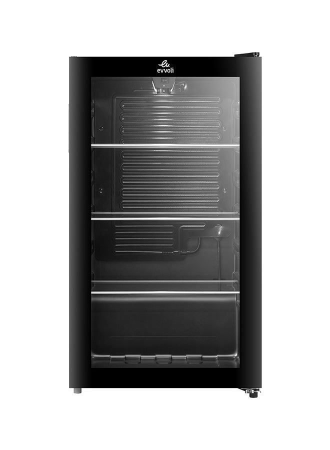 evvoli 99 Liters- Gross Volume Beverage Cooler having  See-through Glass Door, Adjustable Leg, Frost Type- Defrost 99 L 212 kW EVBCM-99B Black  - Image 1