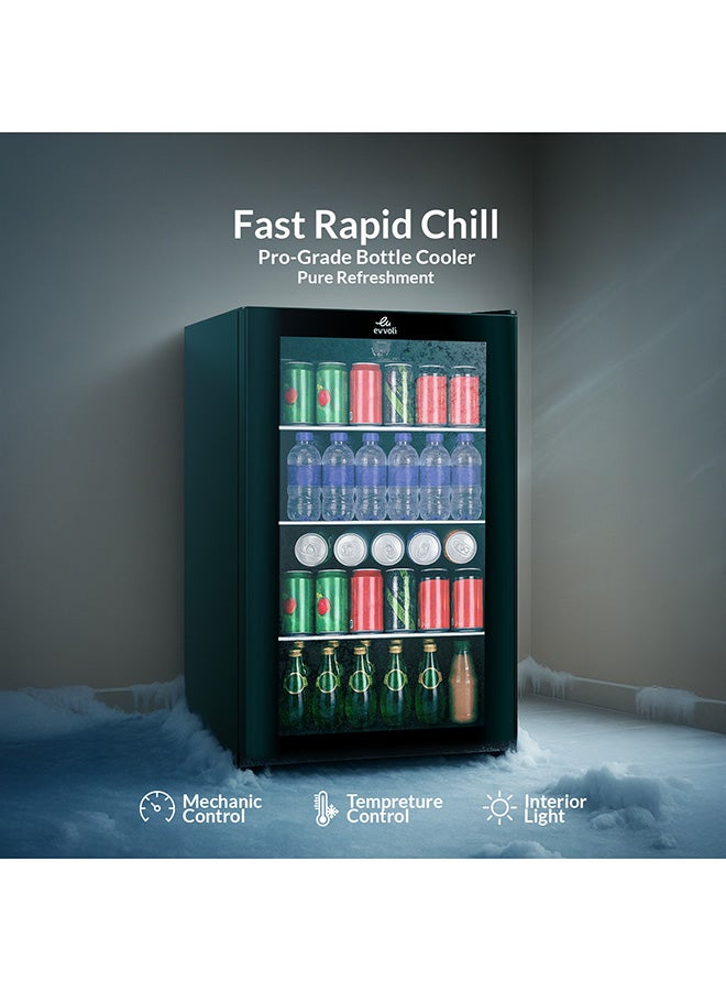 إيفولي ثلاجة مشروبات بسعة 99 لتر - حجم إجمالي مع باب زجاجي شفاف، أرجل قابلة للتعديل، نوع تجميد - إزالة التجمد - Image 5