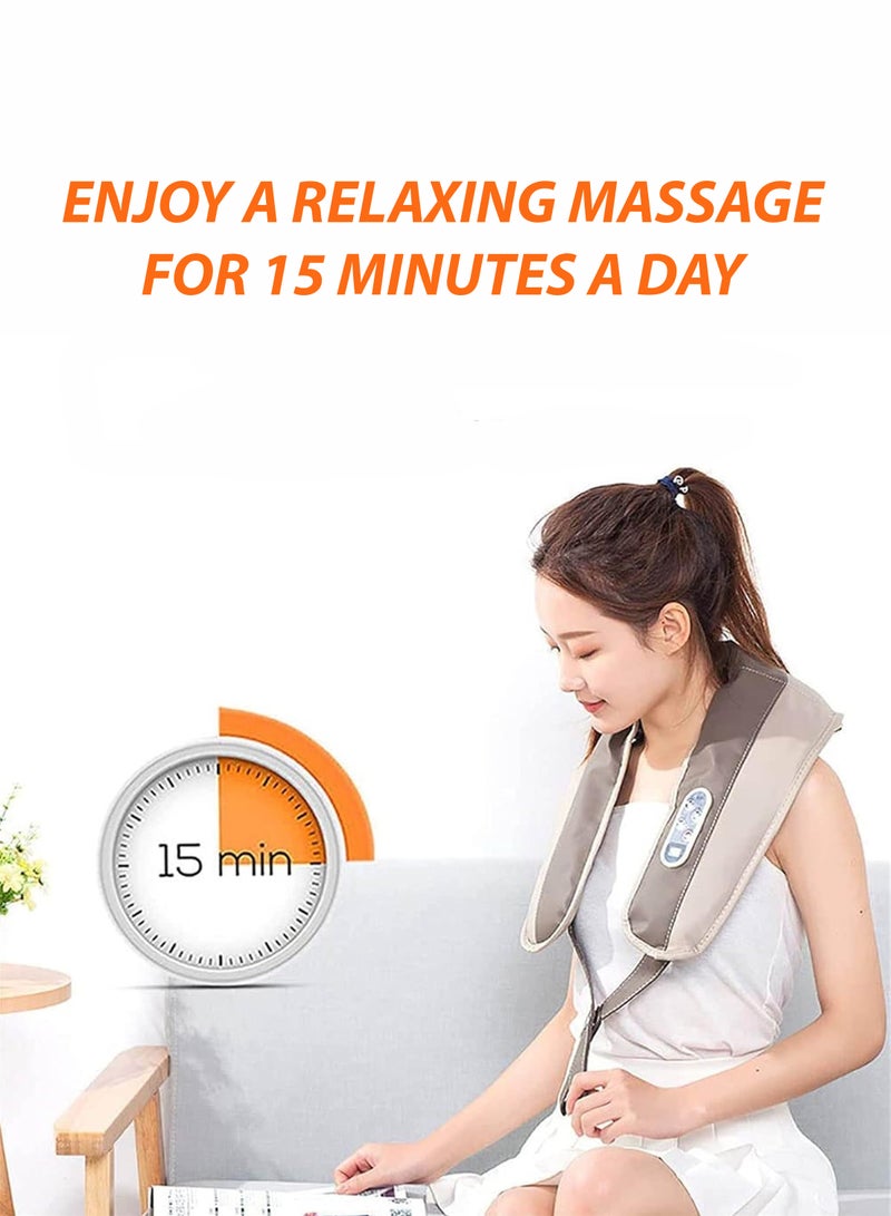 Toshionics - Portable Electric Massage Shawl Pillow Taiko-Strength Power Drum Shiatsu Massager for Deep Tissue Relief Smart Cervical Neck Shoulder Back and Body Massager with Heating Vibration and Multi-Mode Kneading Anti-Cellulite Office and Home Massage for Muscle Pain Relief - Image 1