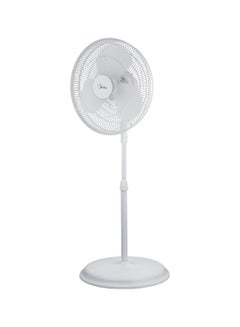 Midea Pedestal Stand Fan, 16 inch, Oscillation Directions, 3 Speed Levels & Adjustable Height, 3 Leaf Blade with 7.5 Hours Timer, 40 Watts, Best for Home & Office 40 W MFS-160M0BPW White  - Image 1