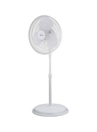 Pedestal Stand Fan, 16 inch, Oscillation Directions, 3 Speed Levels & Adjustable Height, 3 Leaf Blade with 7.5 Hours Timer, 40 Watts, Best for Home & Office 40 W MFS-160M0BPW White - pnsku/N70165646V/45/_/1743683566/0d7fe7ba-3d21-4685-9f5a-95c237672547