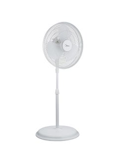 Midea Pedestal Stand Fan, 16 inch, Oscillation Directions, 3 Speed Levels & Adjustable Height, 3 Leaf Blade with 7.5 Hours Timer, 40 Watts, Best for Home & Office 40 W MFS-160M0BPW White  - Image 4