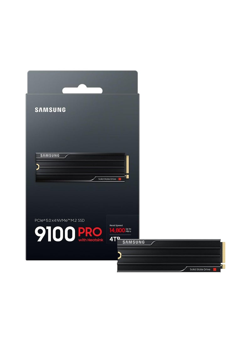Samsung 9100 PRO Heatsink NVMe M.2 SSD, 4TB, PCIe 5.0, 14800MB/s Read, 13400MB/s Write, Internal SSD for PC/Console Gaming and Video Editing, Black, MZ-VAP4T0CW 4 TB  - Image 3