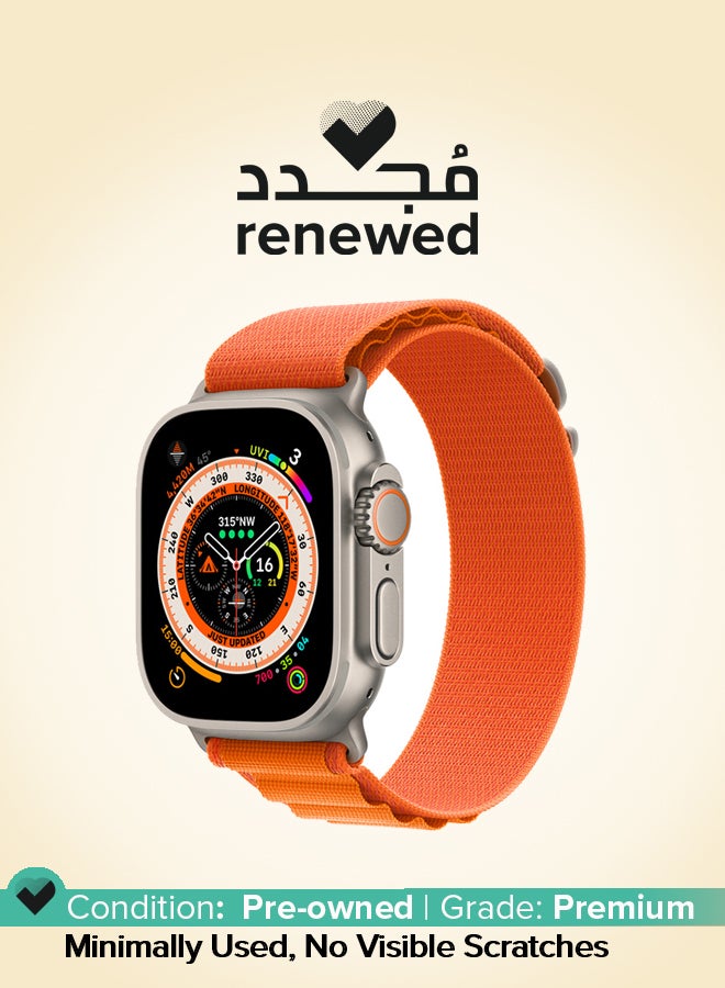 Apple Renewed - Watch Ultra GPS + Cellular, 49mm Titanium Case With Alpine Loop - Medium Orange  - Image 1