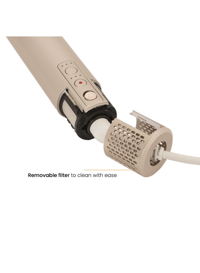 CLARA Multi Styler for All Hair Types – 6-in-1 Styling Tool with Auto-Wrap Curlers, Blow Dryer, Round & Oval Brush – 1500W Ionic Hair Styler for Frizz-Free Waves & Salon Blowouts Rose Gold - Image 4