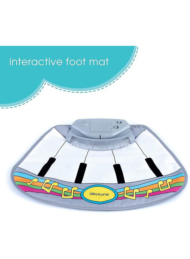 سامر إنفانت مرحاض تدريب الأطفال 3 في 1 مع سجادة قدم موسيقية تفاعلية، وعاء قابل للإزالة، وحاجز رذاذ، رمادي/أزرق - Image 2