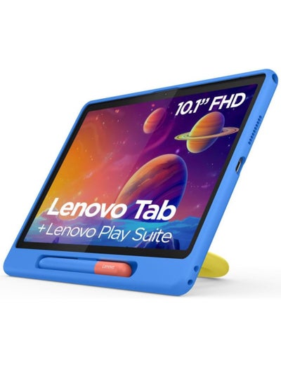 Lenovo Tab with Kids Case & Pen, 10.1" WUXGA (1920x1200) 400nits Anti-fingerprint Touch display, MediaTek Helio G85 processor, 4GB RAM, 128GB Storage, Android 14, Luna Grey